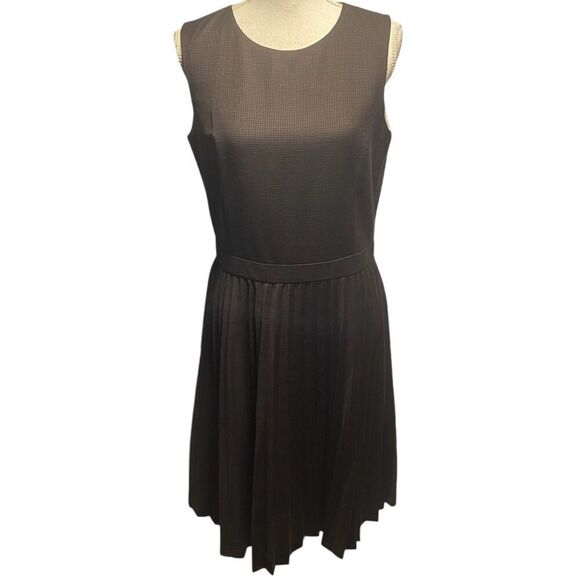Brooks Brothers Womens Brown Sleeveless Pleated Dress Size 10 - Picture 1 of 3